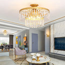 Axyaa Crystal Round Ceiling Lamp for Elegant Living Space