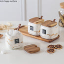 Axya Gold Marble Seasoning Set: Nordic Creative Ceramic Salt Shaker & Food Storage