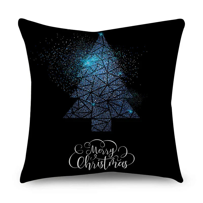 Axyaa Christmas Polyester Cushion Cover - Tree Gifts Print - Xmas Home Decor