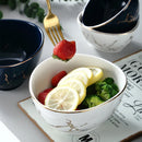 Axyaa Nordic Golden Marbling Ceramic Tableware Set for Dining