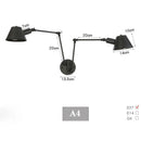 Axyaa Vintage Rustic Wall Lamp Adjustable Iron Arm Reading Light