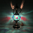 Axyaa Hand-inlaid Glass Mosaic Table Lamp - Moroccan Style Decor for Bedroom & Living Room
