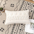 Axyaa Ivory Loop Tufted Cotton Cushion Cover for Home Decor