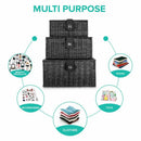 Axyaa Resin Woven Storage Basket with Lid & Handles