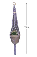 Boho Macrame Plant Hanger Tapestry | Extra Long Net Pocket for Indoor Plants by Axyaa