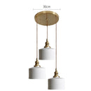 Axyaa Nordic White Ceramic LED Pendant Light with Knob Switch - Modern Copper Hanging Lamp