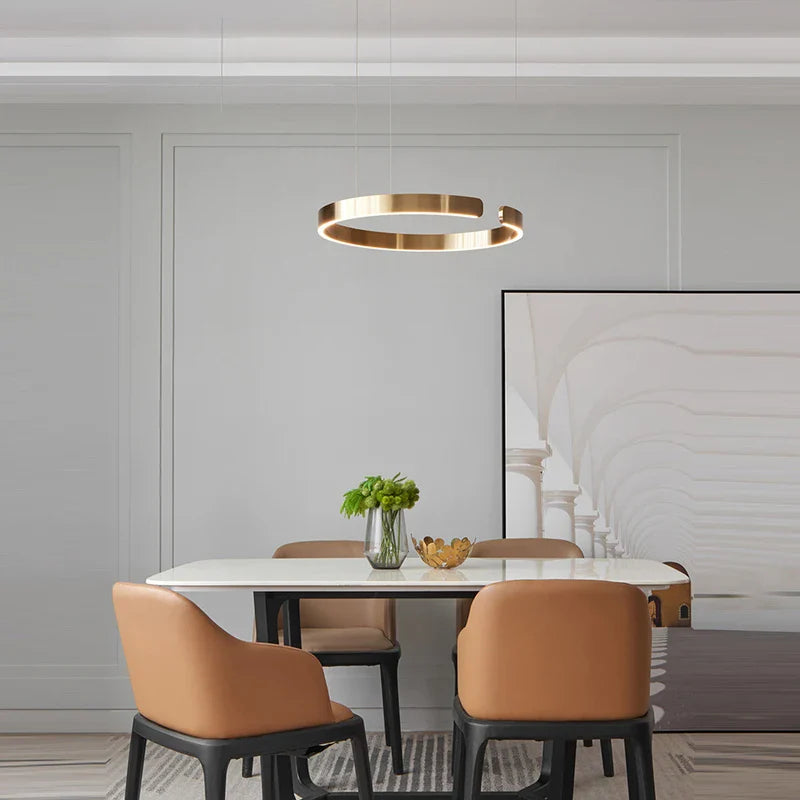 Axyaa Round LED Chandelier: Stylish Lighting for Home, Restaurant, or Bar