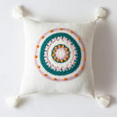Axyaa Floral Cushion Cover 45x45cm Pink Cream Yellow Green Tassels Home Decor Pillow Case