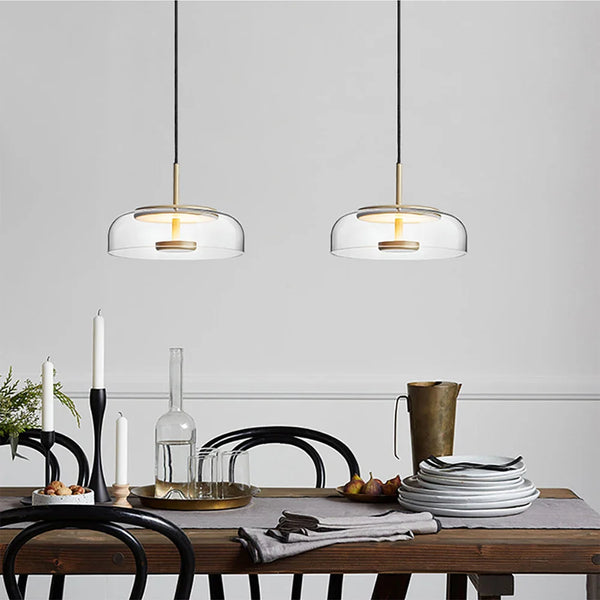 Axyaa Nordic Glass Pendant Light - Modern LED Dining and Bar Lighting
