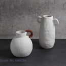 Axyaa Retro Continental Ceramic Flower Vase Rough Surface Floral Ornament