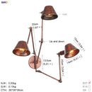 Axyaa Industrial Swing Arm LED Wall Sconce Vintage Style Loft Bedroom Lamp