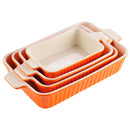 Axyaa 4-Piece Ceramic Handle Baking Dish Set for Lasagne/Pie/Casserole/Tapas