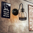 Axyaa Iron Cage Guard Wall Sconce E27 LED Vintage Light Industrial Retro Loft Lampshade