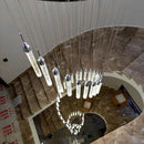 Axyaa Golden LED Crystal Chandelier for Living Room and Staircase