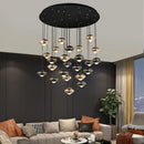 Axyaa LOFT Staircase Pendant Lights | Aluminum Ball Droplight for Restaurant Bar Décor