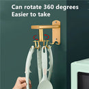 Axya Gold Metal Kitchen Shelf with 360° Rotation Hooks - Nordic Design