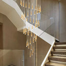 Axyaa LED Spiral Chandelier Black Chrome Gold Lighting Indoor Living Stairwell