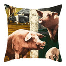 Axyaa Pig Oil Painting Cushion Cover Home Decor Sofa Chair 45X45cm