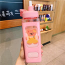 Axyaa Kawaii Shaker Bottle 700ml/900ml Straw Cute BPA-Free Plastic Gourde