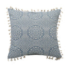 Axyaa Blue Tassel Cushion Cover - Boho Retro Style Home Decor