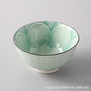 Axyaa Wind Ceramic Salad Bowl Set - Stylish Threaded Rice Bowls for Home