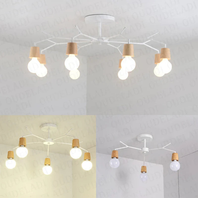 Axya Retro Loft Wooded Ceiling Lamp for Modern Home Decor