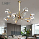 Axyaa Luxury Glass Ball LED Chandelier for Indoor Living Room, Kitchen, Bedroom