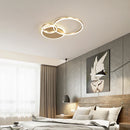 Axyaa Modern LED Chandelier: Gold Black Dimmable Indoor Lamp for Living Study Room
