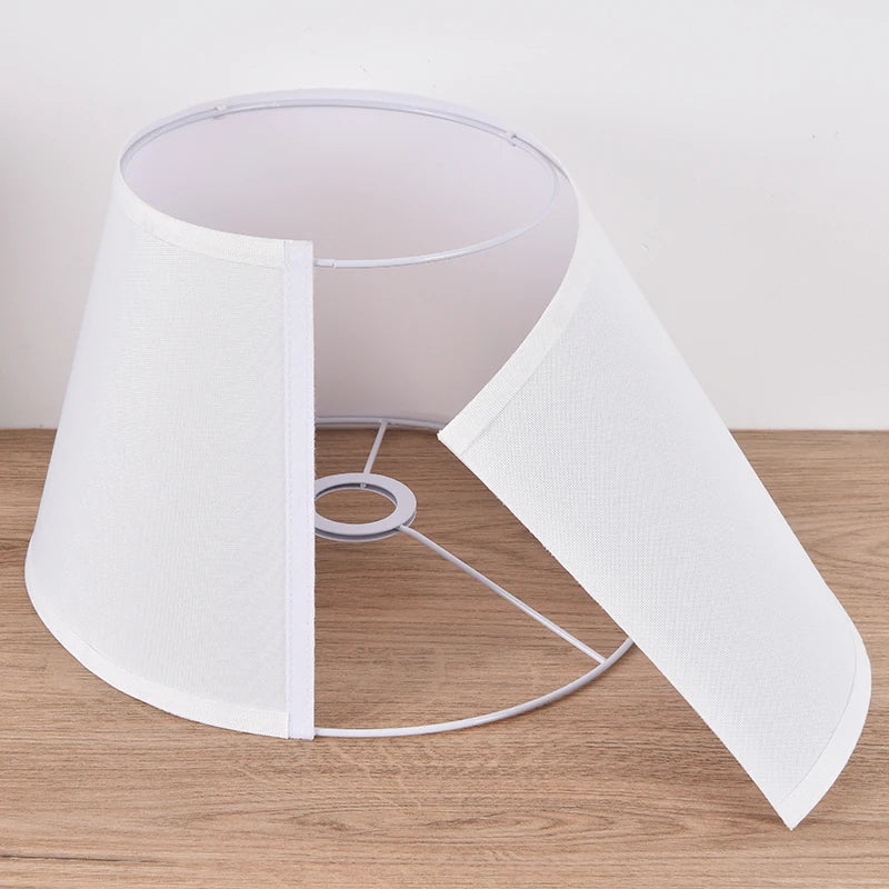 Axyaa White Fabric Lampshade for E27 Ceramic Table Lamp