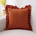 Axyaa Soft Faux Suede Ruffle Cushion Cover for Home Decor