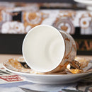 Axya Luxury Ceramic Coffee Set for 6, Elegant Tea Cup and Saucer with Spoon