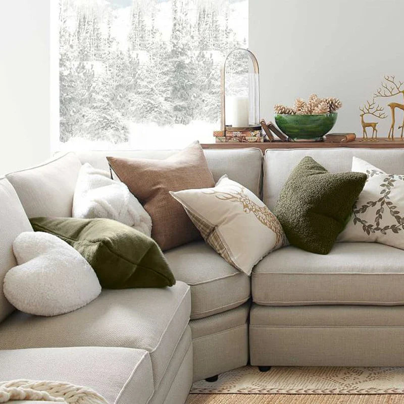 Axyaa Plush Cushion Cover for Home Decor - Soft Sofa Pillow Cover - Nordic Style