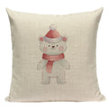 Axyaa Christmas Deer Snowman Cartoon Cushion Cover - Festive Decor Pillowcase