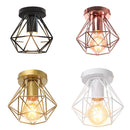 Axyaa Modern Nordic Iron Frame Ceiling Light Fixture Cage Retro Loft Lamp