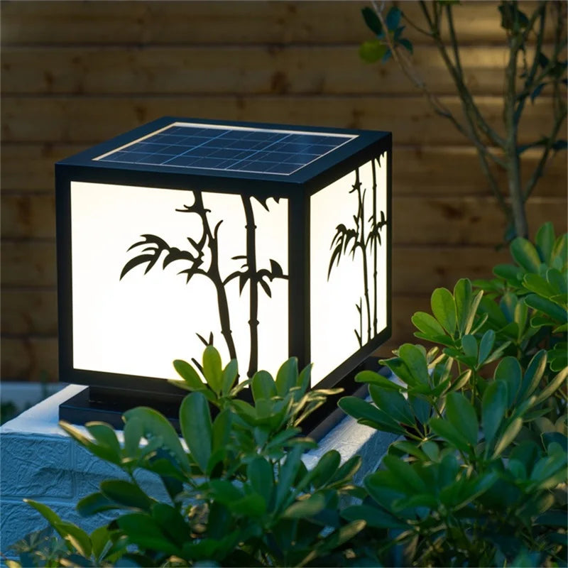 Axyaa Solar Post Lamp Wall Lights Remote Control IP65 Waterproof LED