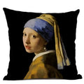 Art Oil Painting Pearl Girl Cushion Cover 45*45cm Axyaa Home Decor Art Accessories