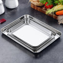 Axyaa Stainless Steel Thick Rectangular Food Storage Tray for Kitchen Utensils
