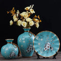 Axyaa European Ceramic Vase Set for Living Room Flower Arrangement