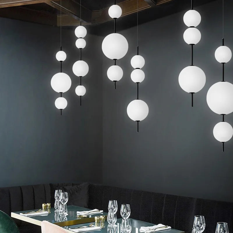 Axyaa Modern Glass Ball Chandelier Pendant Light for Kitchen, Bedroom & Restaurant Decor