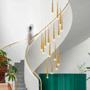 Axyaa LED Spiral Chandelier Black Chrome Gold Lighting Indoor Living Stairwell