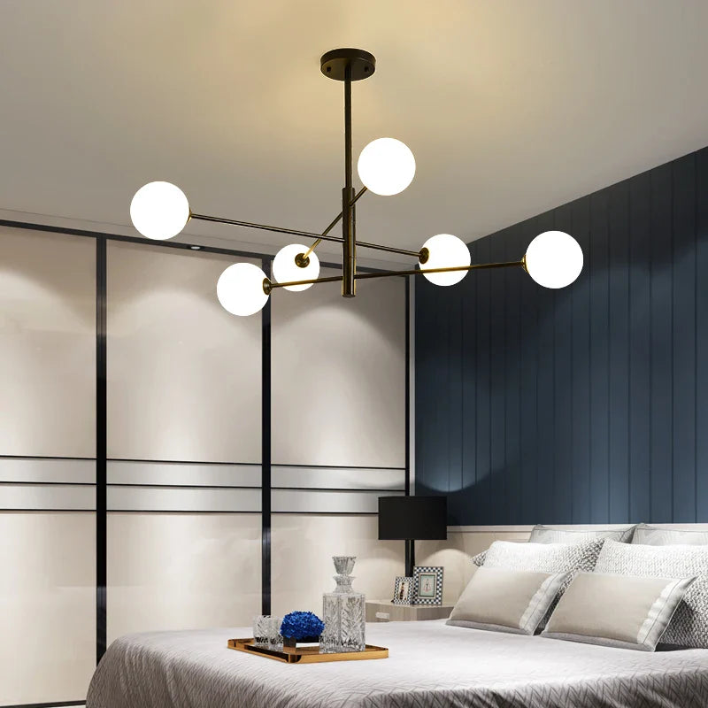 MDWELL G9 LED Chandelier Black/Gold Modern Pendant Lighting for Living Room, Bedroom - Axyaa