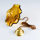 Axyaa Nordic Green Glass Pendant Light with Copper Knob Switch