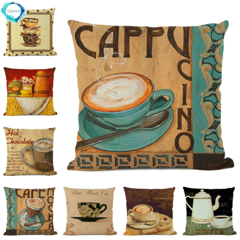 Axyaa Coffee Beans Cushion Cover - 45x45CM