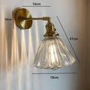 Nordic Glass Wall Lamp Rotatable Brass Sconce - Axyaa