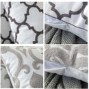 Axyaa Grey Geometric Embroidered Cotton Canvas Pillow Cover 45x45cm