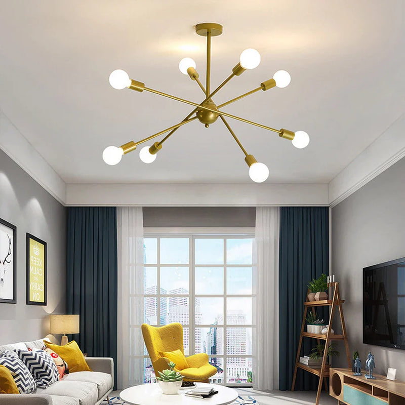 Axya Industrial Sputnik Chandelier for Modern LED Ceiling Lighting