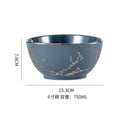 Axyaa Nordic Golden Marbling Ceramic Tableware Set for Dining