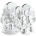 Axyaa 18-Piece Porcelain Dinner Set with Egg Cup, Cup, Saucer, Mug, Plates, Bowl, Jug, Pot