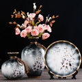 Axyaa Ceramic Vase Set for Home Decor - 3 Piece Wobble Plate Arrangement
