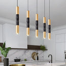 Axya Modern Black Gold Cylinder Spotlights Chandelier for Restaurant and Bar